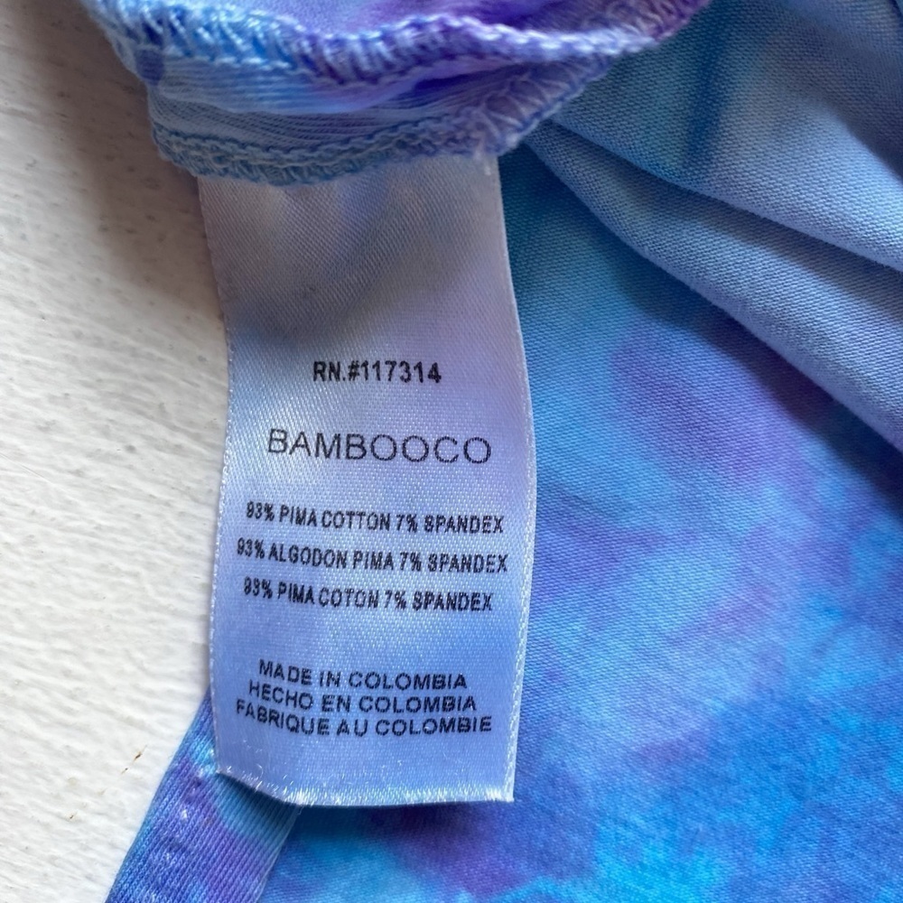 Bambooco Blue and Purple Tie Dye Midi Dress with Embellishments - Picture 7 of 14